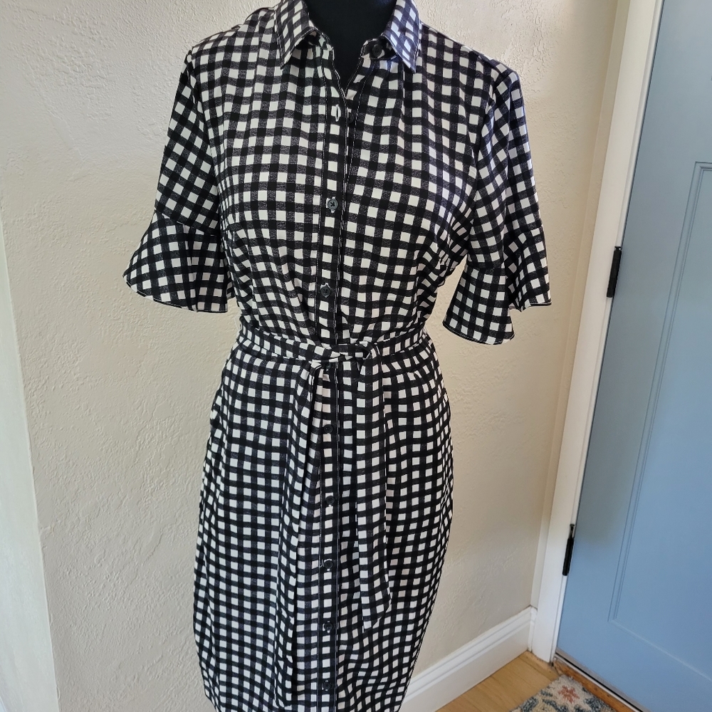 Banana Republic Black and White Checkered Dress